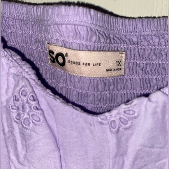 NWT SO Juniors Plus 1X Lavender Flutter Sleeve Eyelet Babydoll Dress, Spring - Picture 9 of 9